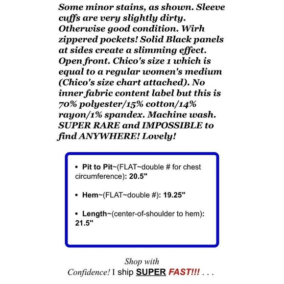 Chico's 1 Sz M Black Striped Moto Jacket Blocked Ponte Knit Tuxedo Blazer - Picture 15 of 15